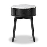 Shorwell Black & Marble 1 Drawer Side Table from Roseland Furniture