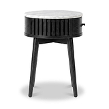 Shorwell Black & Marble 1 Drawer Side Table from Roseland Furniture