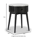 Shorwell Black & Marble 1 Drawer Side Table dimensions