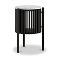 Shorwell Black & Marble 1 Drawer Side Table from Roseland Furniture