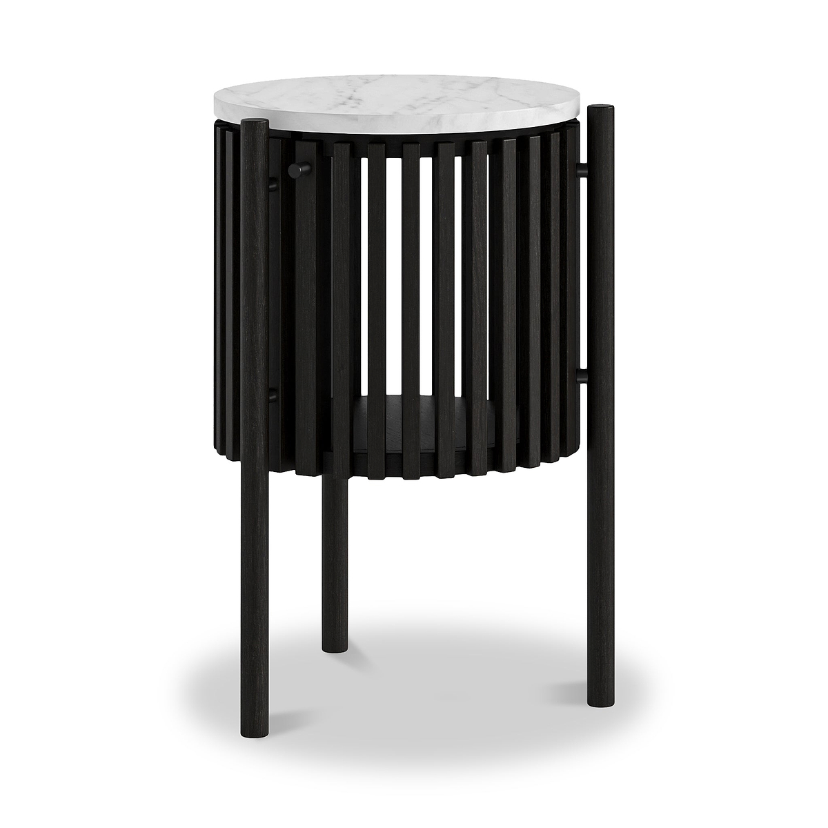 Shorwell Black & Marble 1 Drawer Side Table from Roseland Furniture