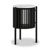 Shorwell Black & Marble 1 Drawer Side Table from Roseland Furniture