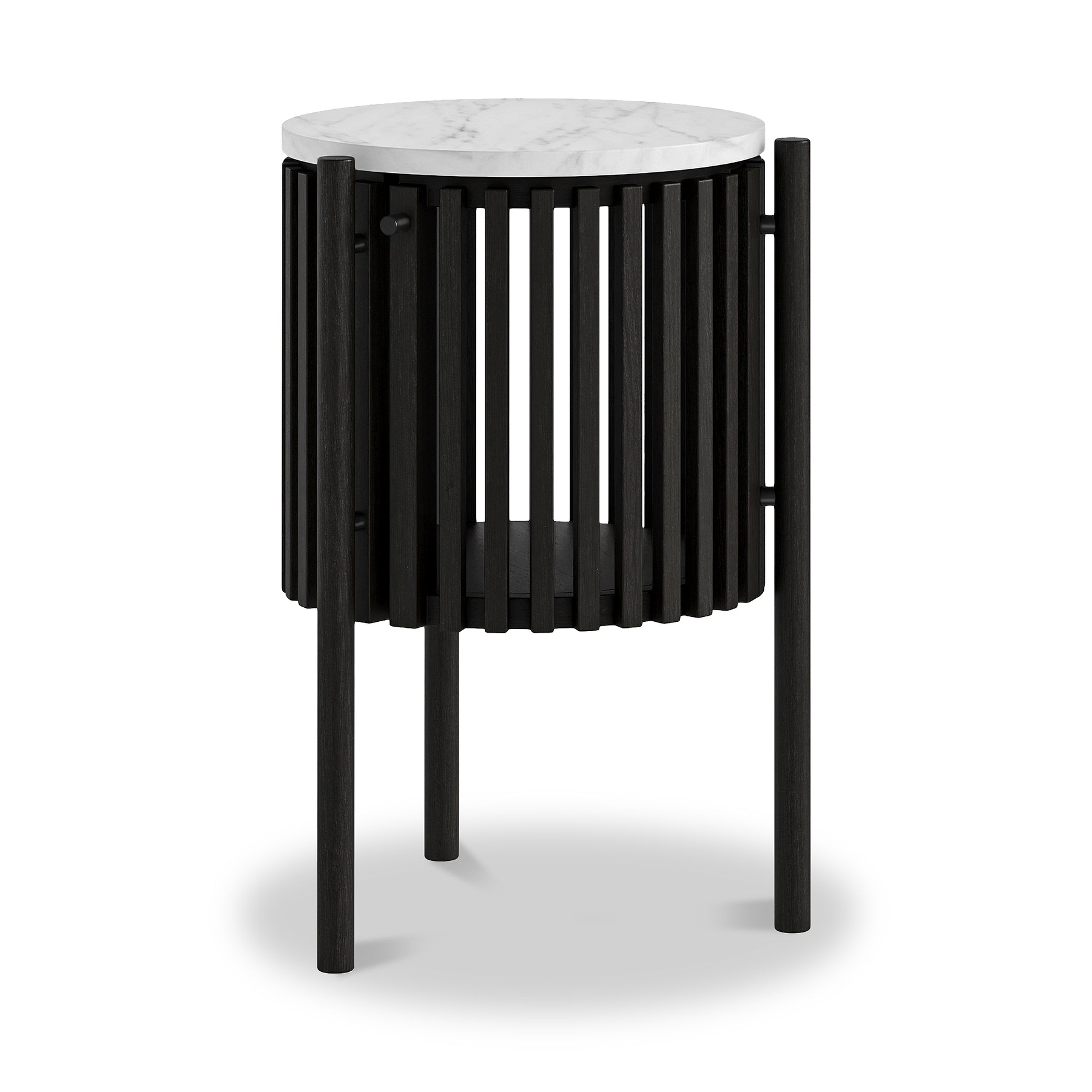 Shorwell Black & Marble 1 Drawer Side Table from Roseland Furniture