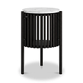 Shorwell Black & Marble 1 Door Side Table from Roseland Furniture