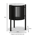 Shorwell Black & Marble 1 Door Side Table dimensions