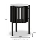 Shorwell Black & Marble 1 Door Side Table dimensions