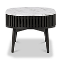 Shorwell Black & Marble 1 Drawer Oval Coffee Table from Roseland Furniture