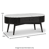 Shorwell Black & Marble 1 Drawer Oval Coffee Table dimensions