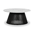 Shorwell Black & Marble 80cm Round Coffee Table from Roseland Furniture