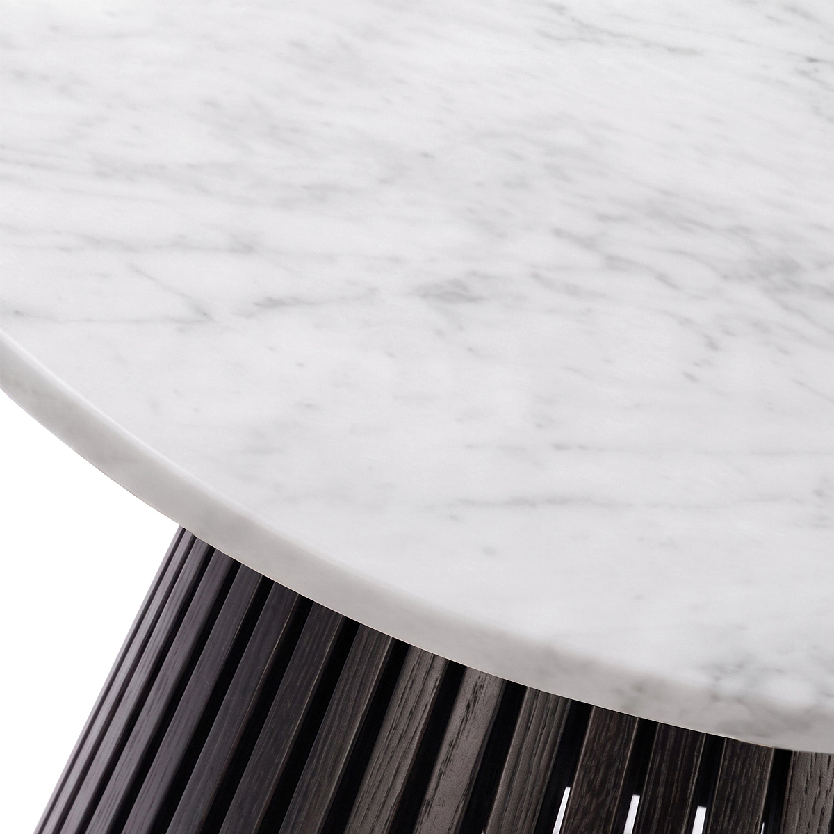 Shorwell Black & Marble 80cm Round Coffee Table from Roseland Furniture