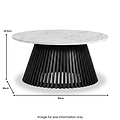 Shorwell Black & Marble 80cm Round Coffee Table dimensions
