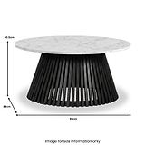 Shorwell Black & Marble 80cm Round Coffee Table dimensions