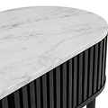 Shorwell Black & Marble Oval Console Table from Roseland Furniture