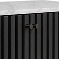 Shorwell Black & Marble Oval Console Table from Roseland Furniture