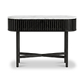 Shorwell Black & Marble Oval Console Table from Roseland Furniture