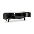 Shorwell Black & Marble Slatted 130cm TV Unit from Roseland Furniture