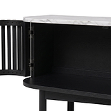 Shorwell Black & Marble Slatted 130cm TV Unit from Roseland Furniture