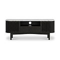 Shorwell Black & Marble Slatted 130cm TV Unit from Roseland Furniture
