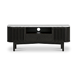 Shorwell Black & Marble Slatted 130cm TV Unit from Roseland Furniture