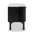 Shorwell Black & Marble Slatted 130cm TV Unit from Roseland Furniture