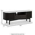 Shorwell Black & Marble Slatted 130cm TV Unit dimensions