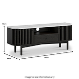 Shorwell Black & Marble Slatted 130cm TV Unit dimensions