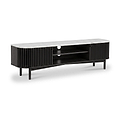 Shorwell Black & Marble Slatted 180cm TV Unit from Roseland Furniture