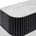Shorwell Black & Marble Slatted 180cm TV Unit from Roseland Furniture