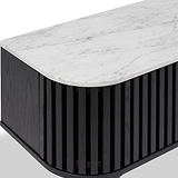 Shorwell Black & Marble Slatted 180cm TV Unit from Roseland Furniture