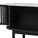 Shorwell Black & Marble Slatted 180cm TV Unit from Roseland Furniture