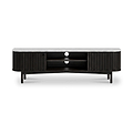 Shorwell Black & Marble Slatted 180cm TV Unit from Roseland Furniture
