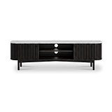 Shorwell Black & Marble Slatted 180cm TV Unit from Roseland Furniture