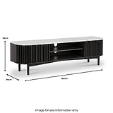 Shorwell Black & Marble Slatted 180cm TV Unit dimensions