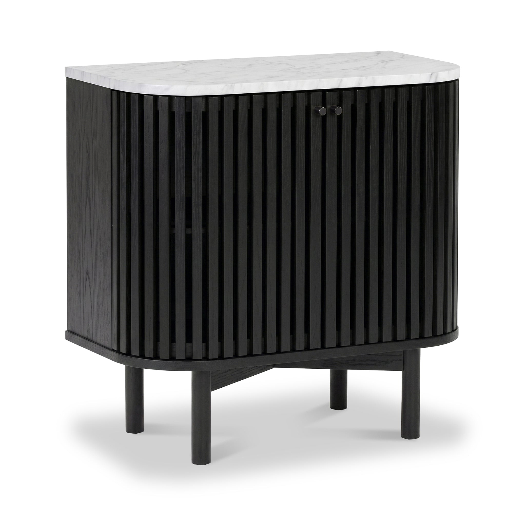 Shorwell Black & Marble Cupboard from Roseland Furniture