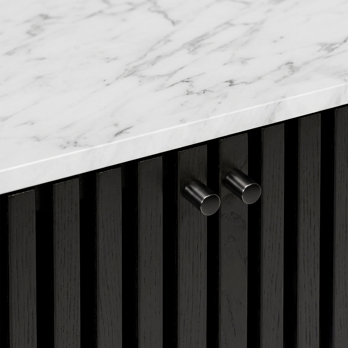 Shorwell Black & Marble Cupboard from Roseland Furniture