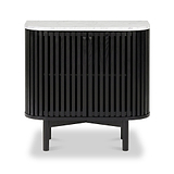 Shorwell Black & Marble Cupboard from Roseland Furniture