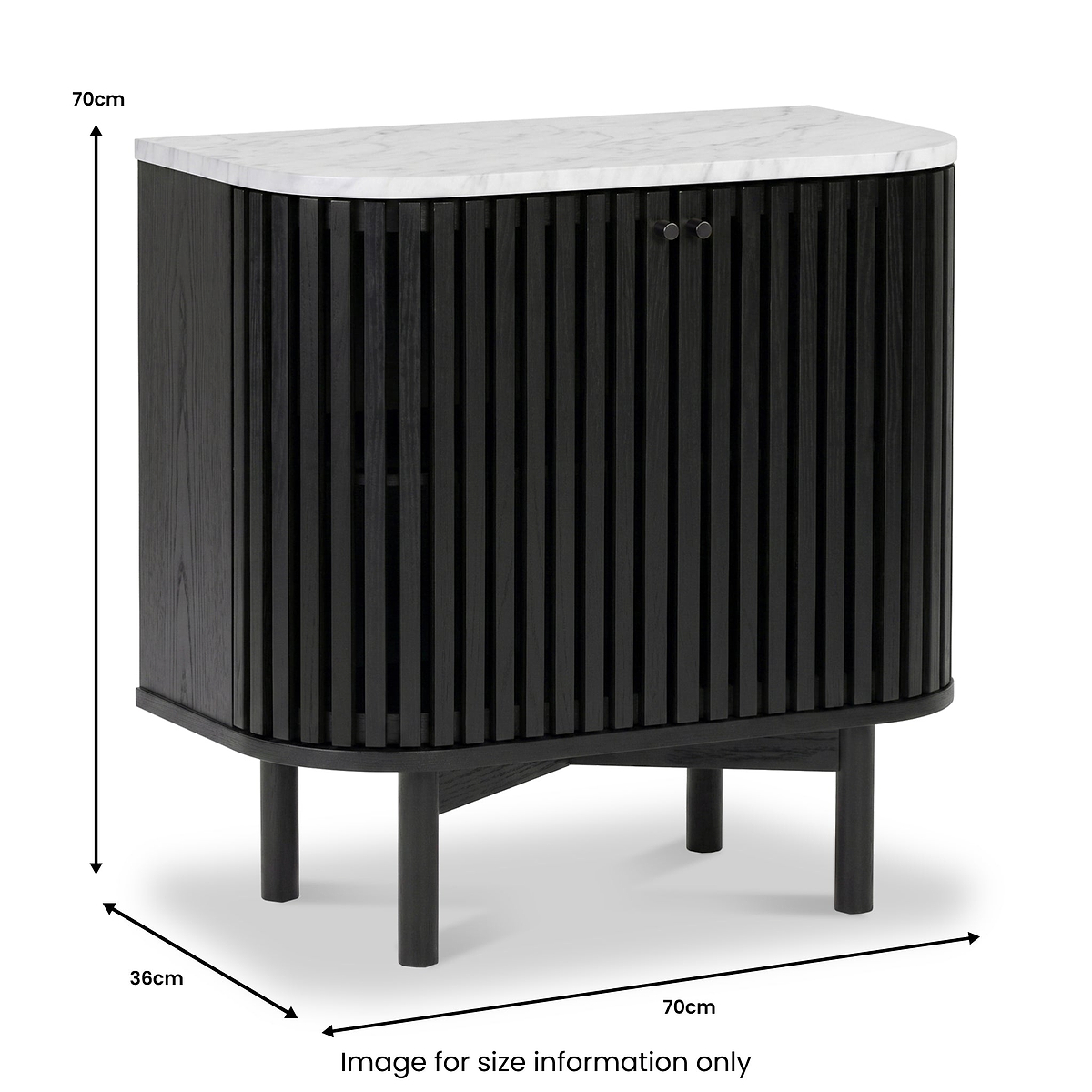 Shorwell Black & Marble Cupboard dimensions