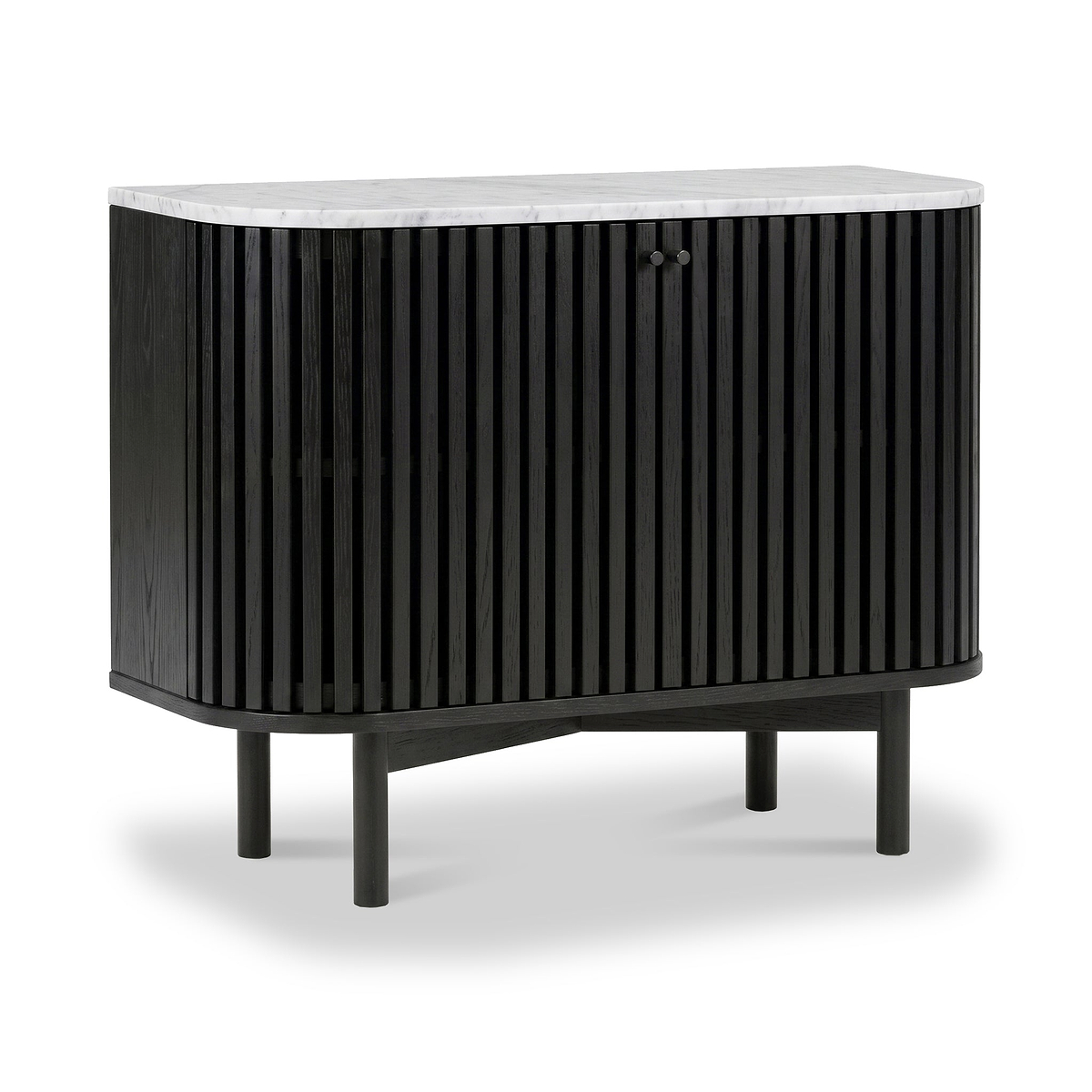 Shorwell Black & Marble Small Sideboard from Roseland Furniture