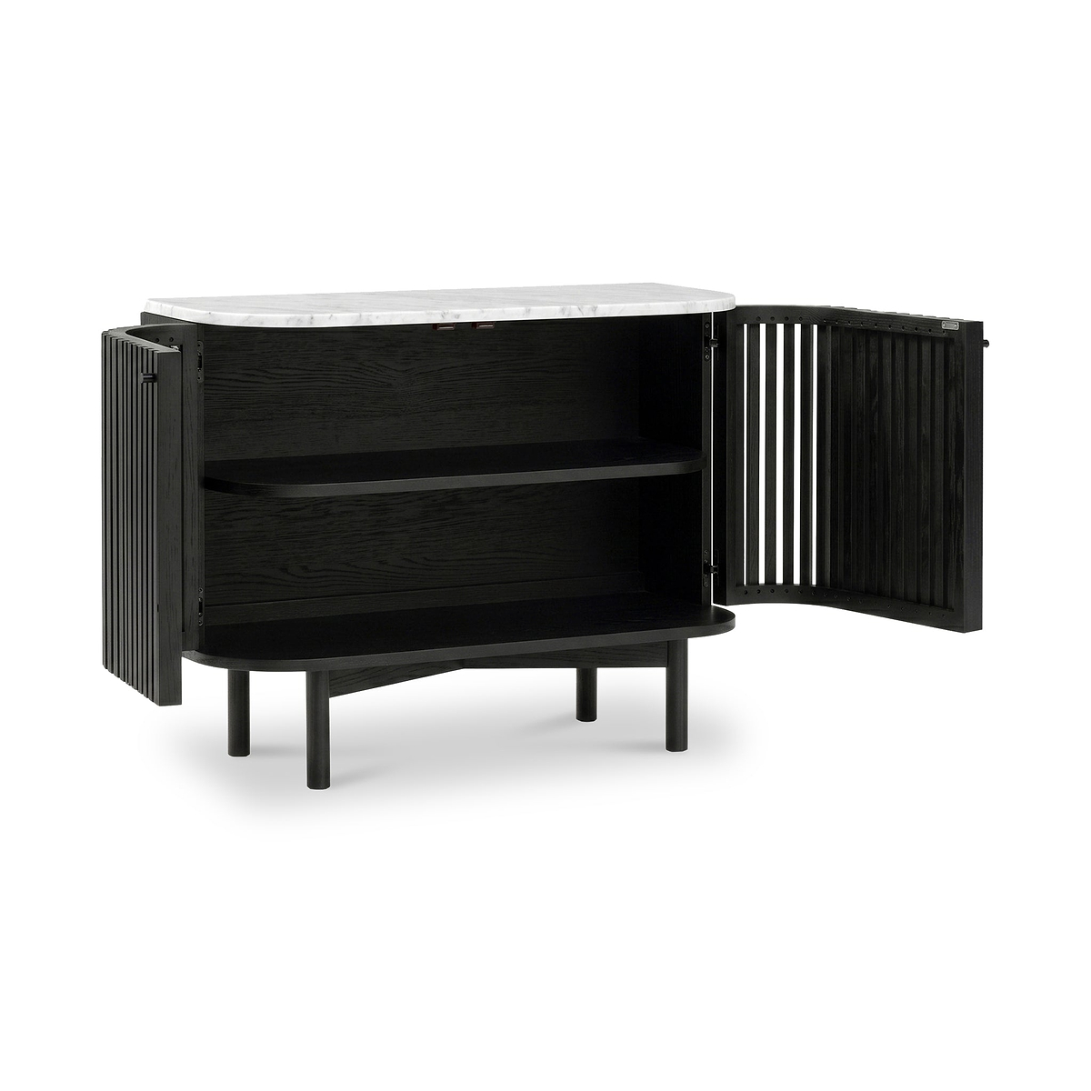 Shorwell Black & Marble Small Sideboard from Roseland Furniture