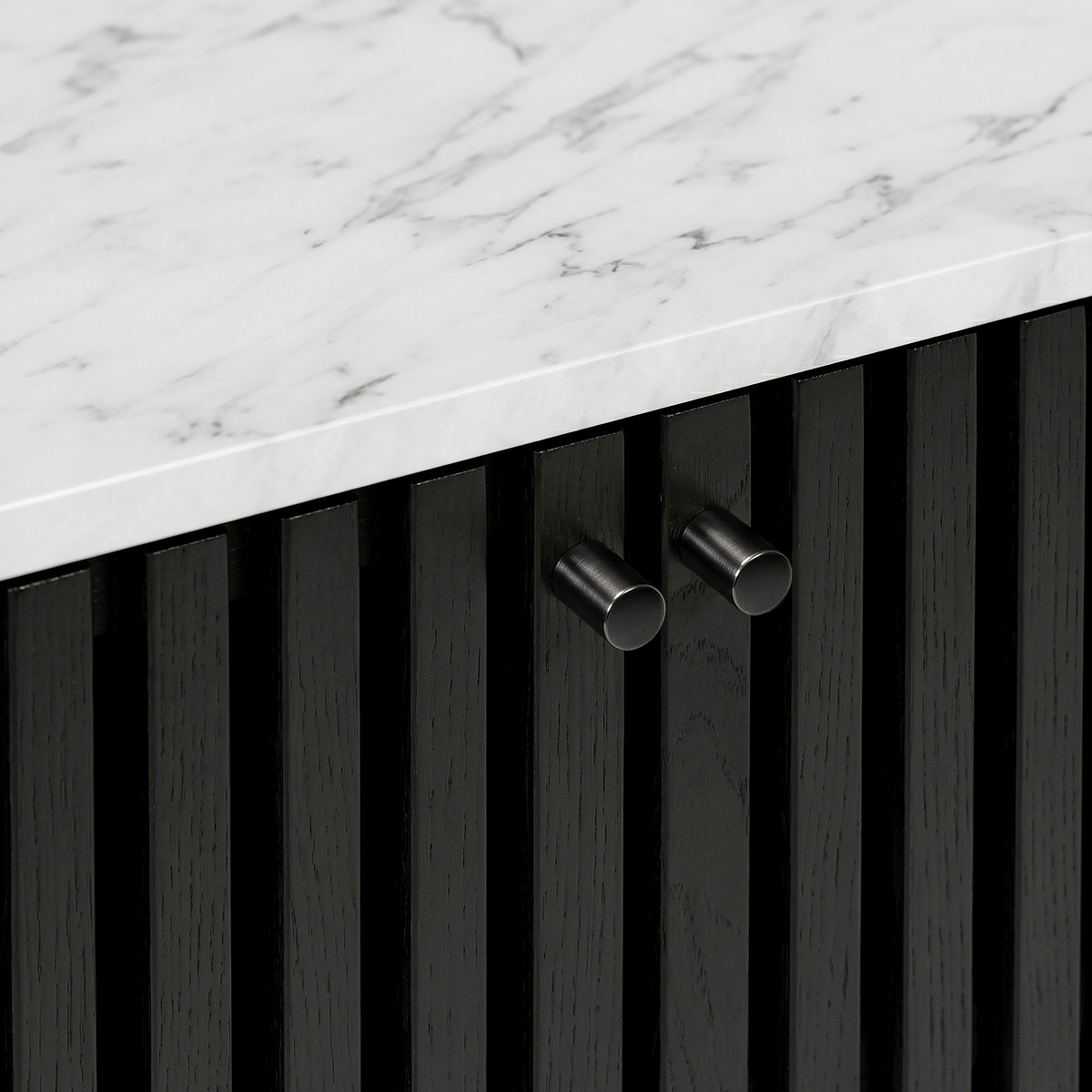 Shorwell Black & Marble Small Sideboard from Roseland Furniture