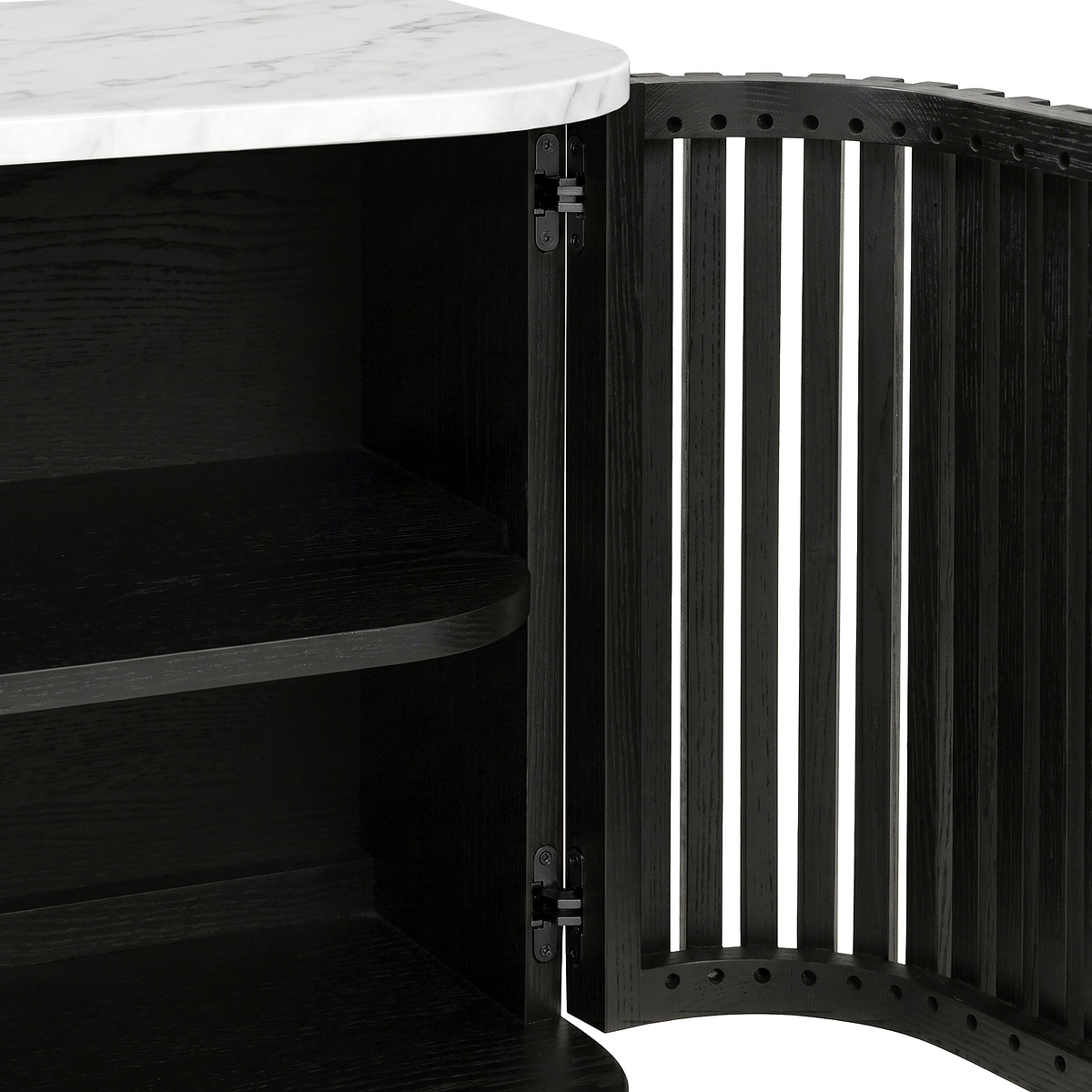 Shorwell Black & Marble Small Sideboard from Roseland Furniture