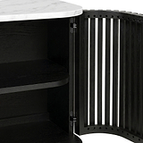 Shorwell Black & Marble Small Sideboard from Roseland Furniture