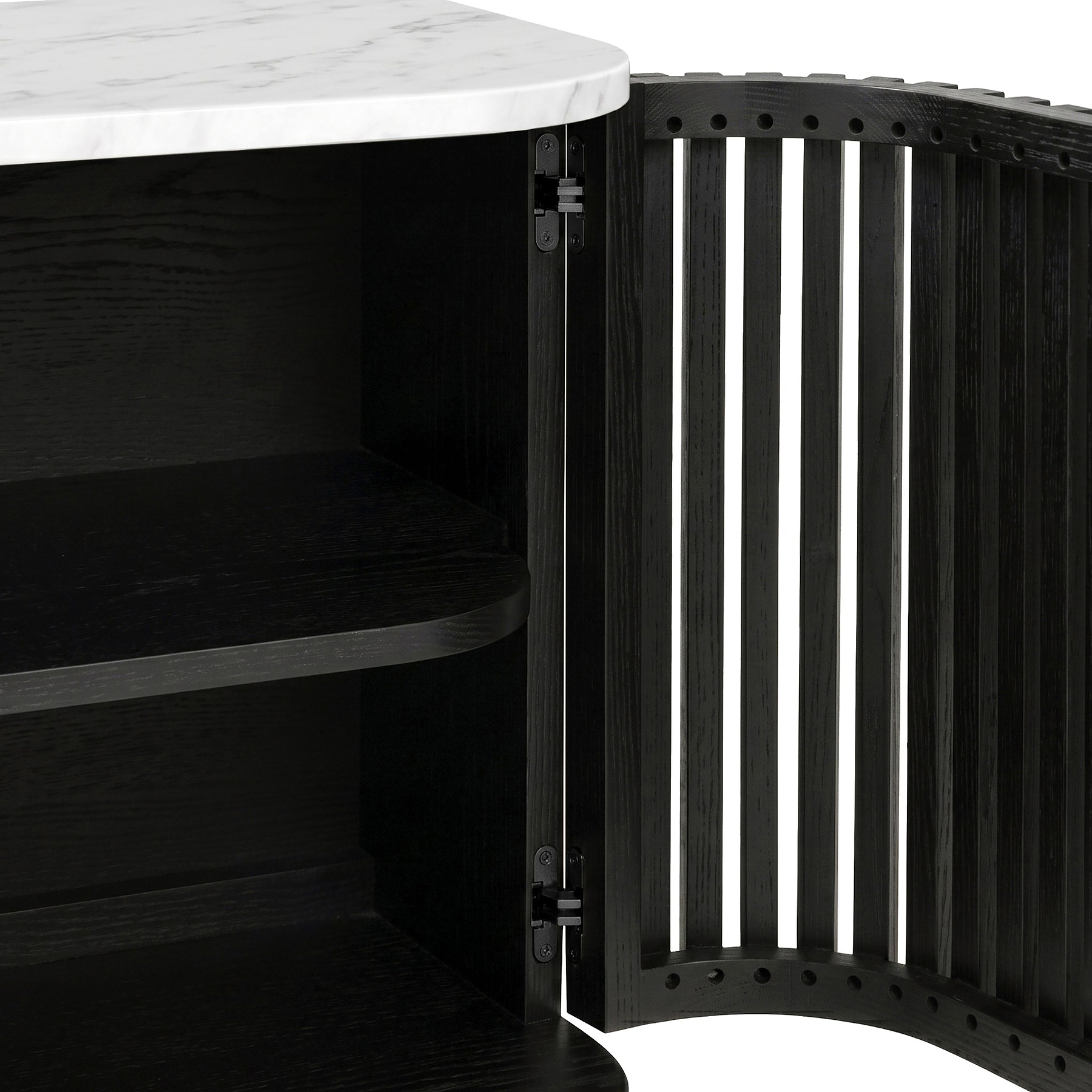 Shorwell Black & Marble Small Sideboard from Roseland Furniture