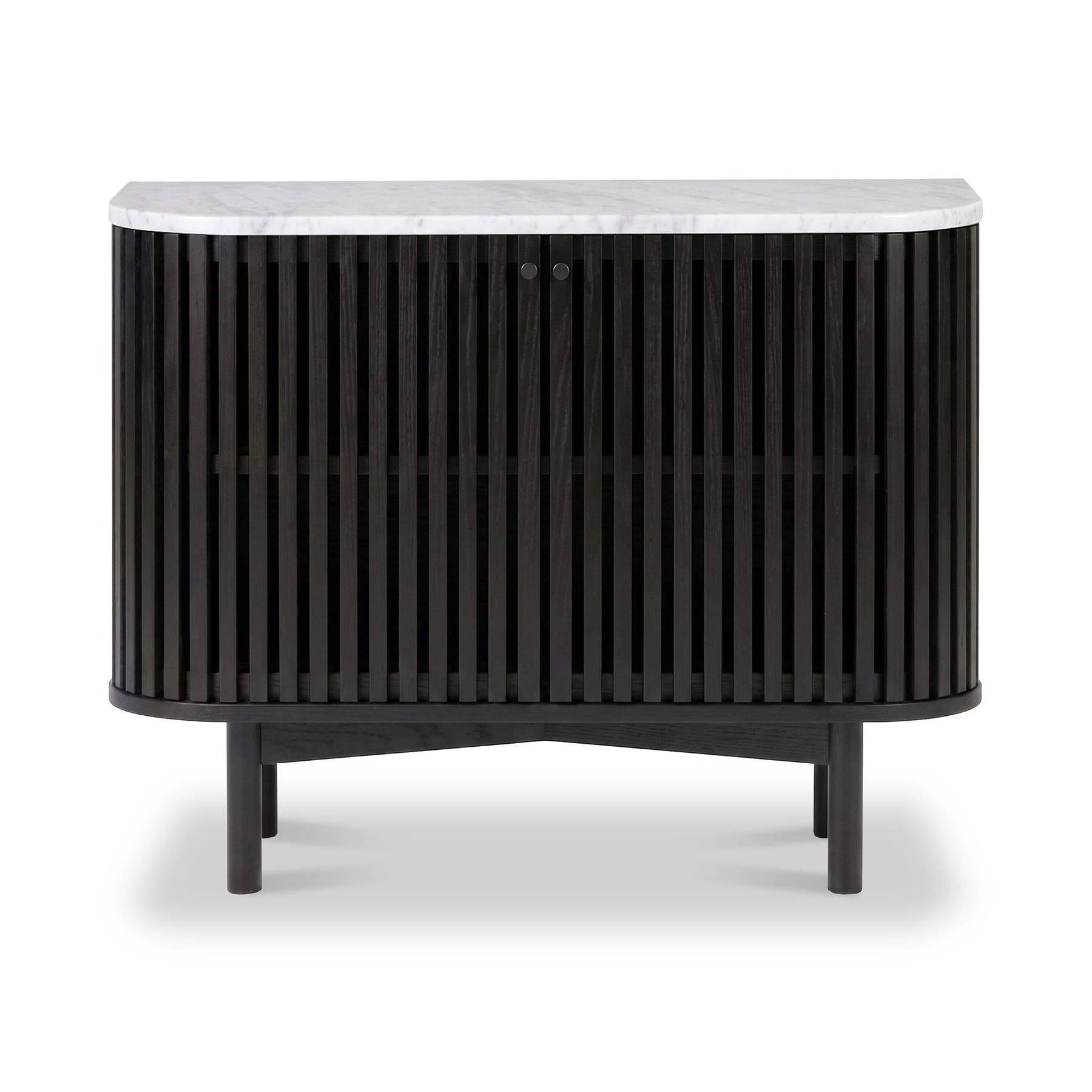 Shorwell Black & Marble Small Sideboard from Roseland Furniture