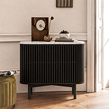 Shorwell Black & Marble Small Sideboard from Roseland Furniture