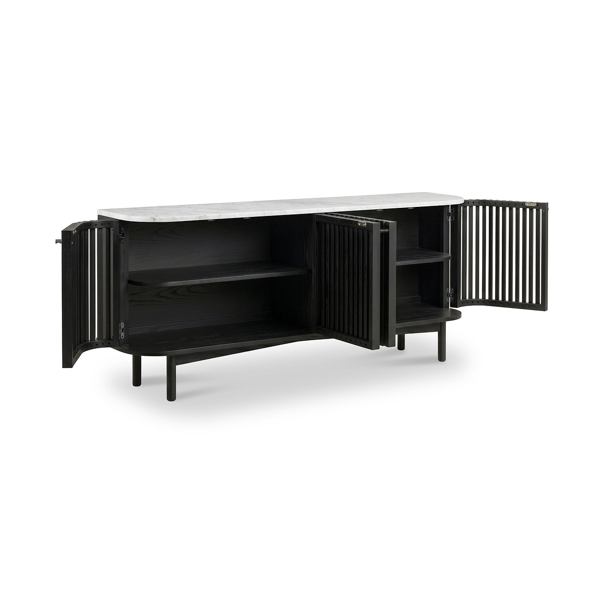 Shorwell Black & Marble Large Sideboard from Roseland Furniture