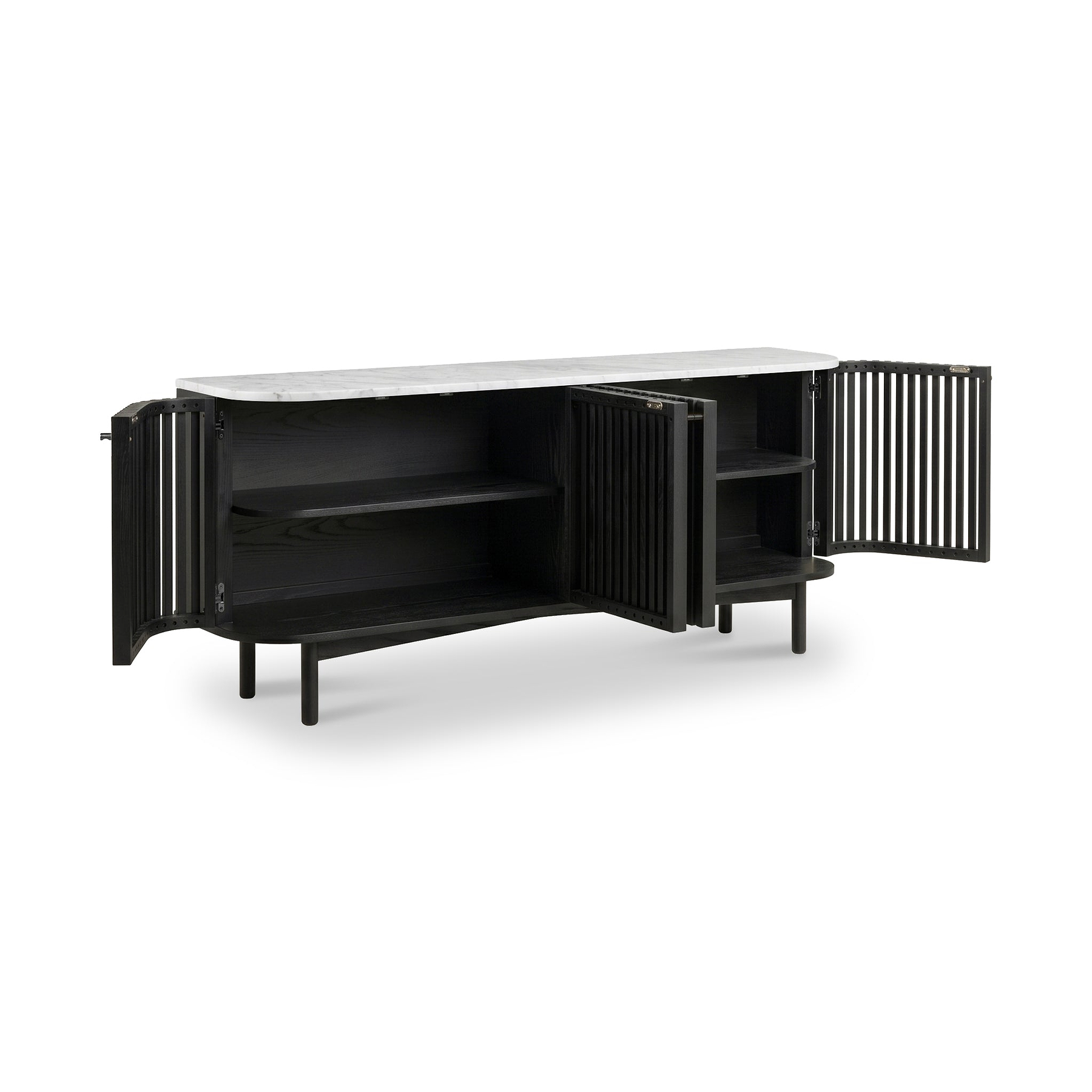 Shorwell Black & Marble Large Sideboard from Roseland Furniture