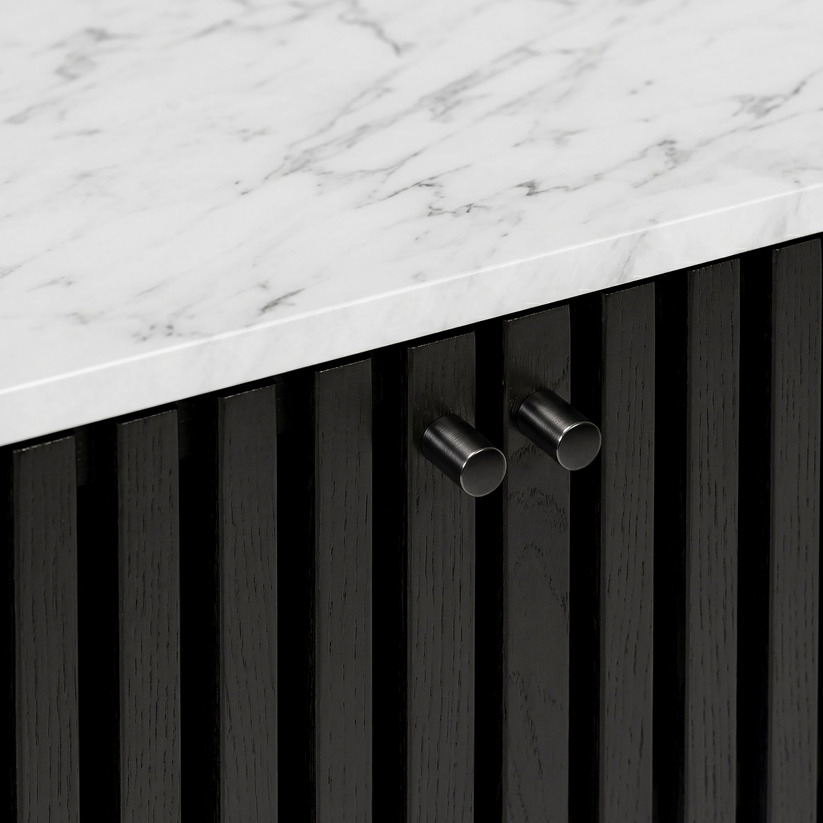 Shorwell Black & Marble Large Sideboard from Roseland Furniture