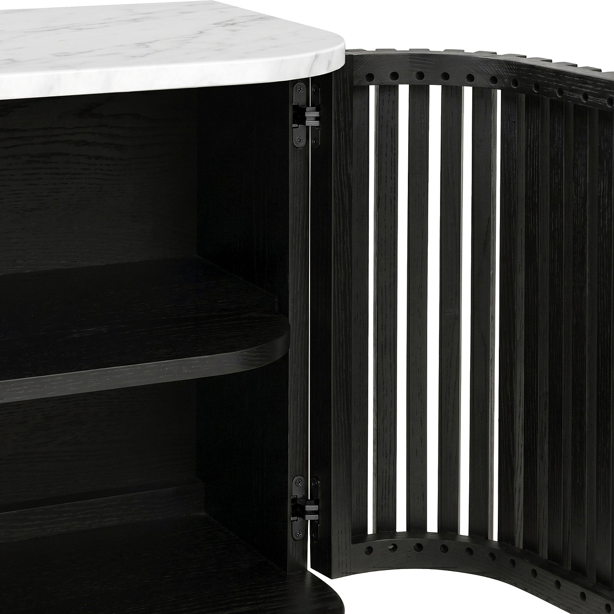 Shorwell Black & Marble Large Sideboard from Roseland Furniture