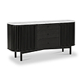 Shorwell Black & Marble 3 Drawer Sideboard from Roseland Furniture